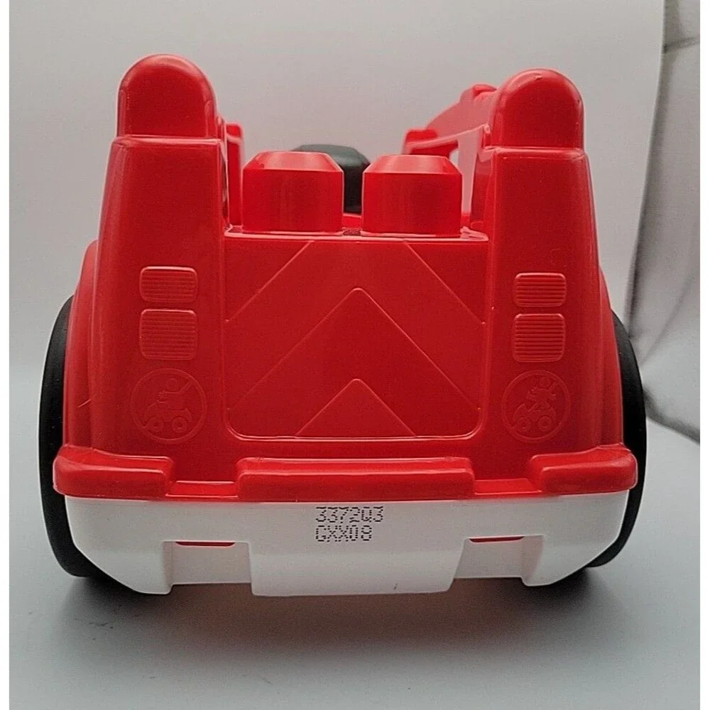 Mega Bloks Freddy Fire Truck Kids Toy Red GXX08 Truck & Buddy Block Only EUC